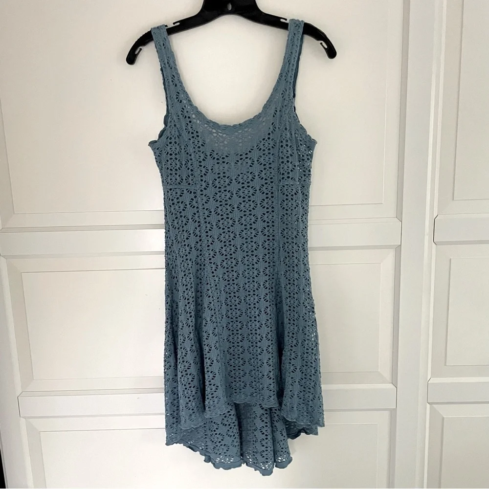 Free People FP Beach Open Knit Crochet High Low Cover Up Dress S 26836 - Picture 2 of 11